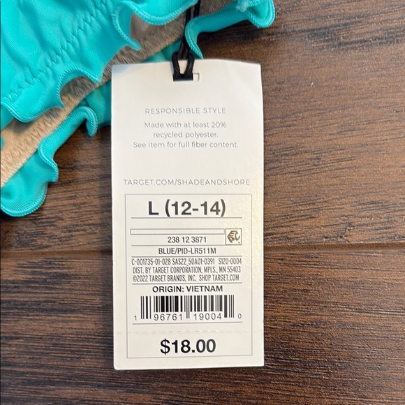 Turquoise Ruffled Bikini Bottom - Picture 2 of 3